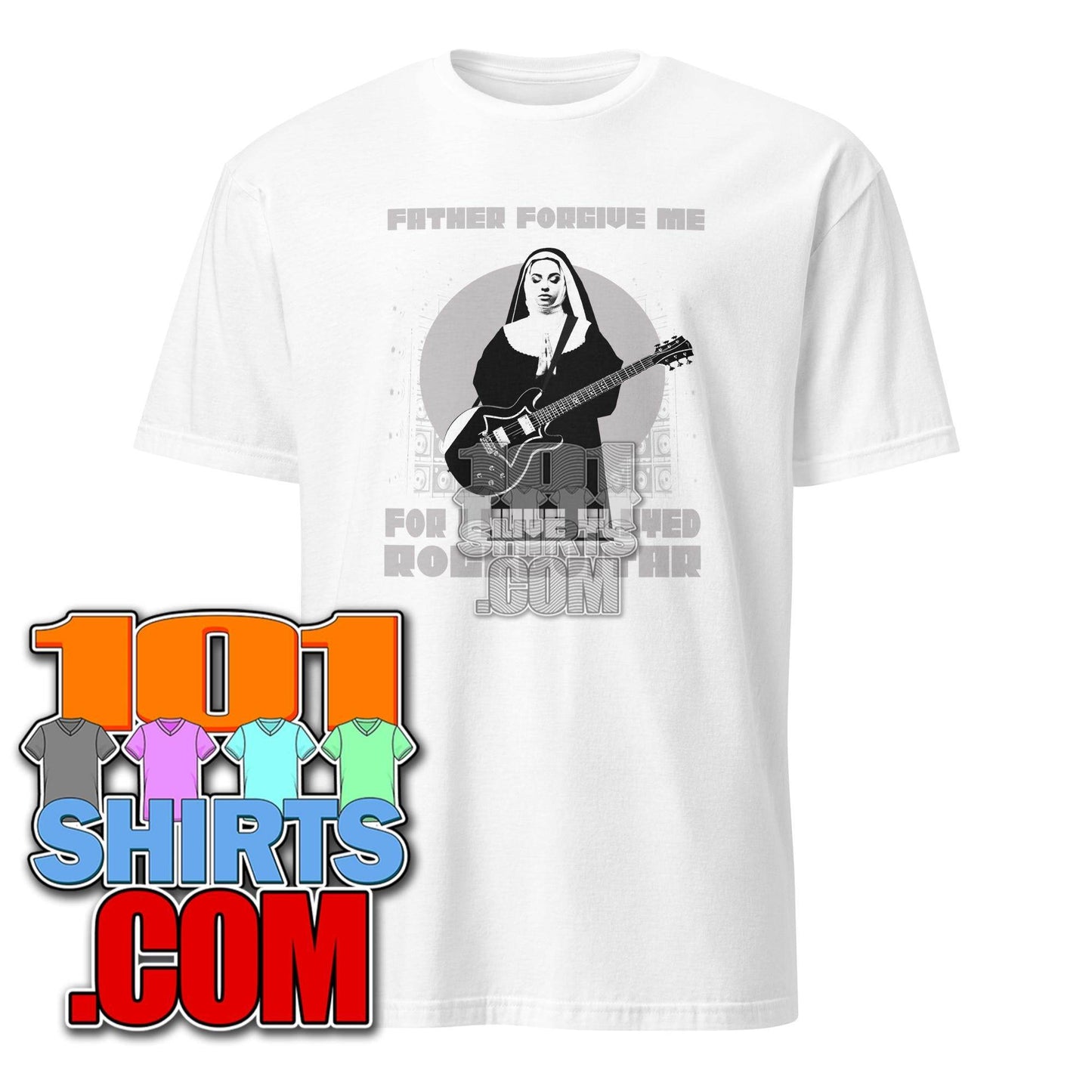 101SHIRTS Funny Rock Guitar Nun T-Shirt - 101SHIRTS