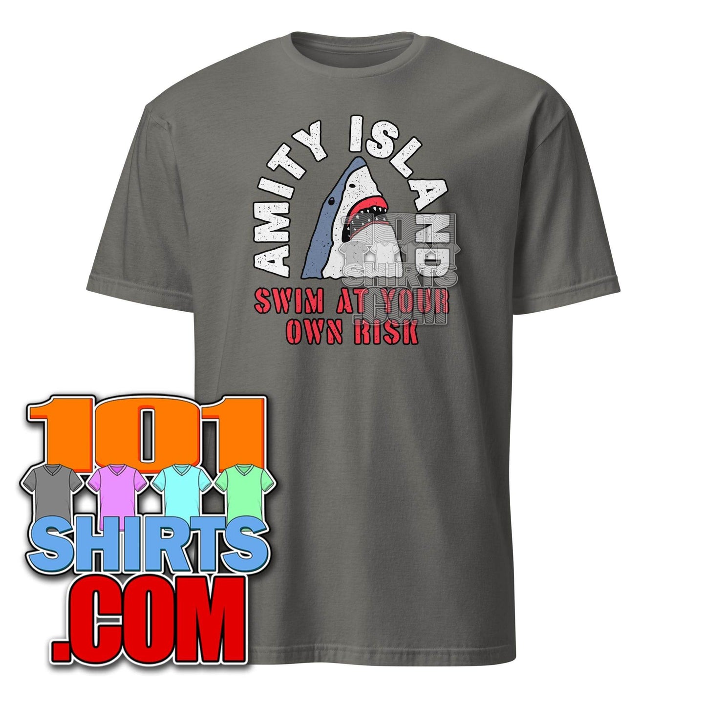 Swim at Own risk Amity Island Jaws Caution Funny Movie Parody T-Shirt - 101SHIRTS