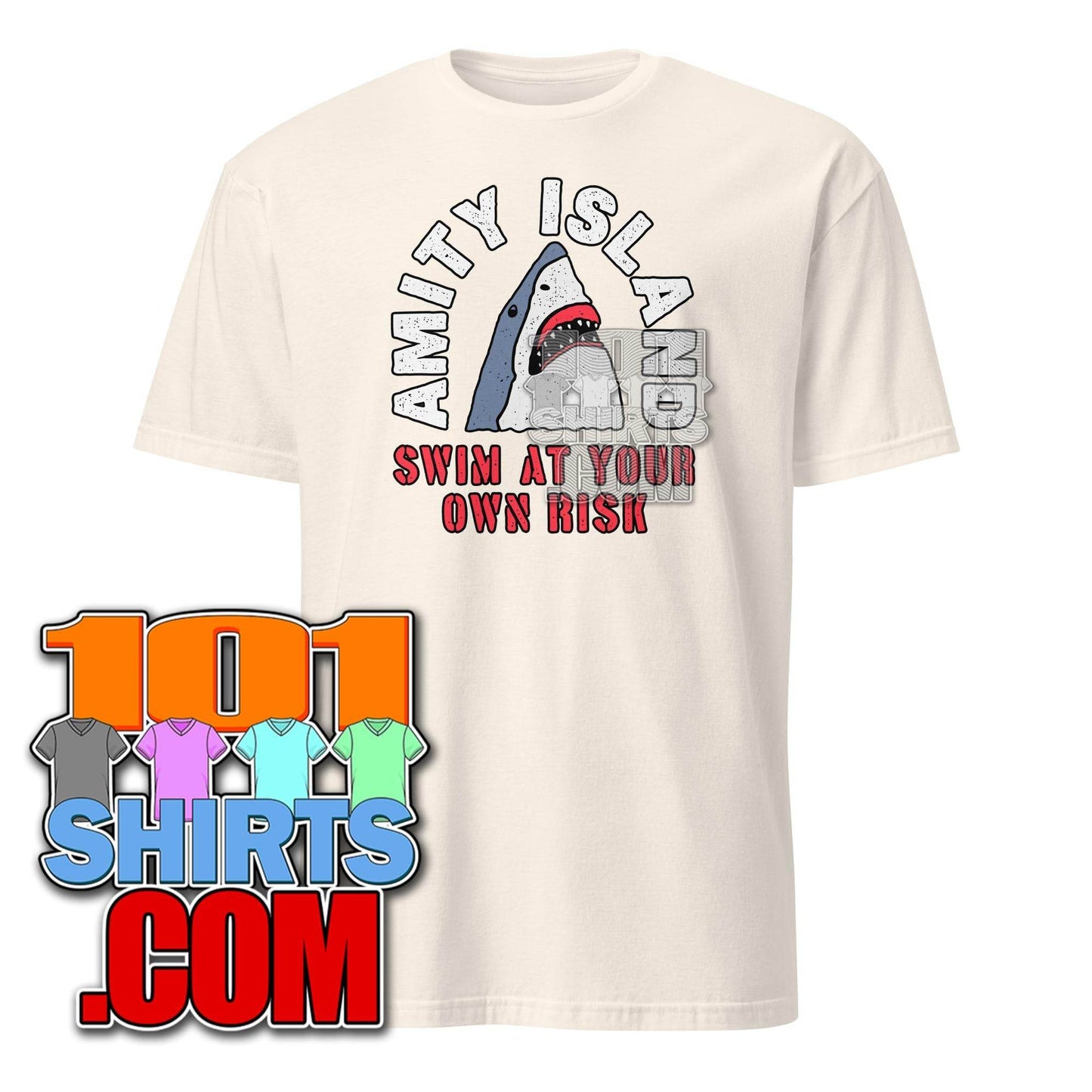 Swim at Own risk Amity Island Jaws Caution Funny Movie Parody T-Shirt - 101SHIRTS