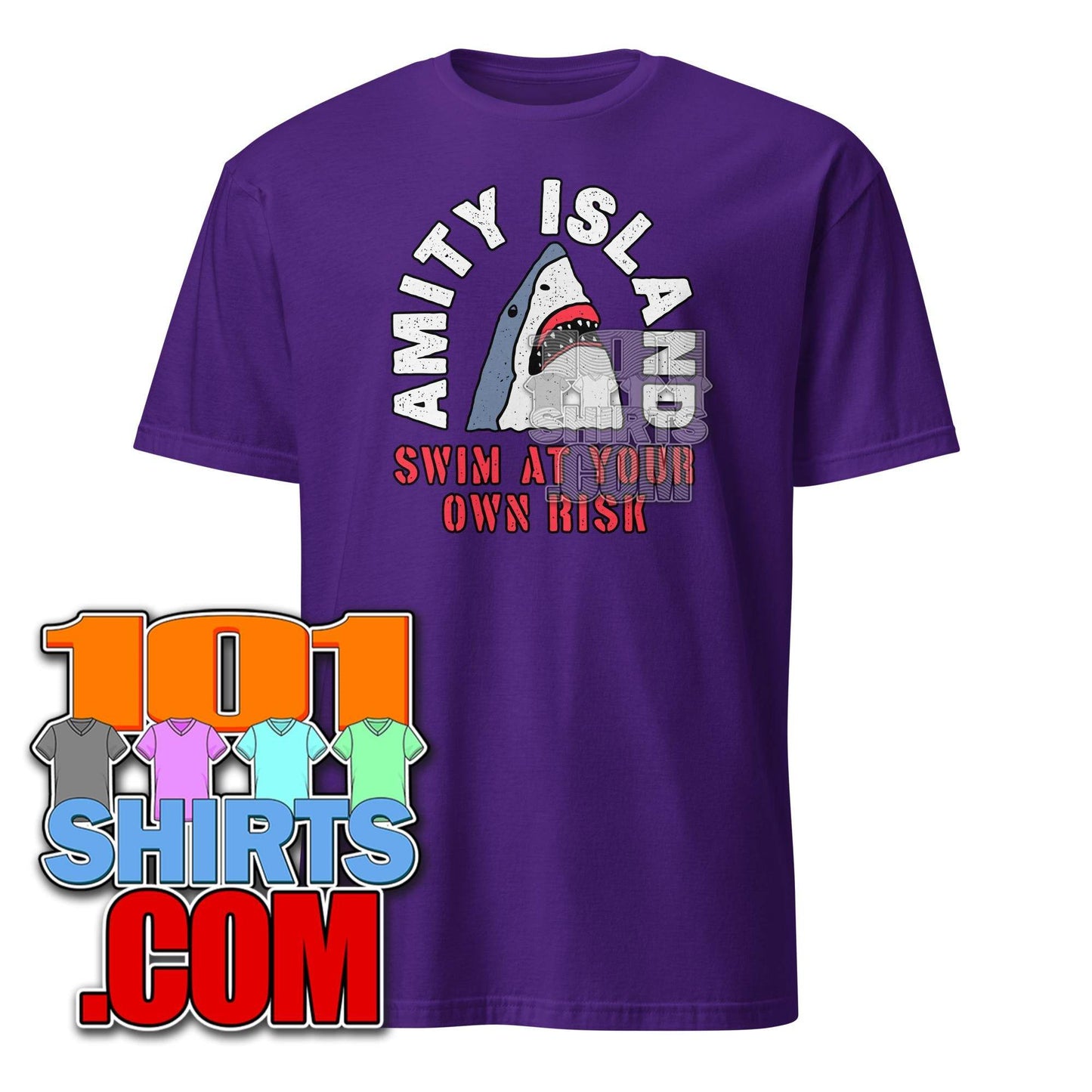 Swim at Own risk Amity Island Jaws Caution Funny Movie Parody T-Shirt - 101SHIRTS