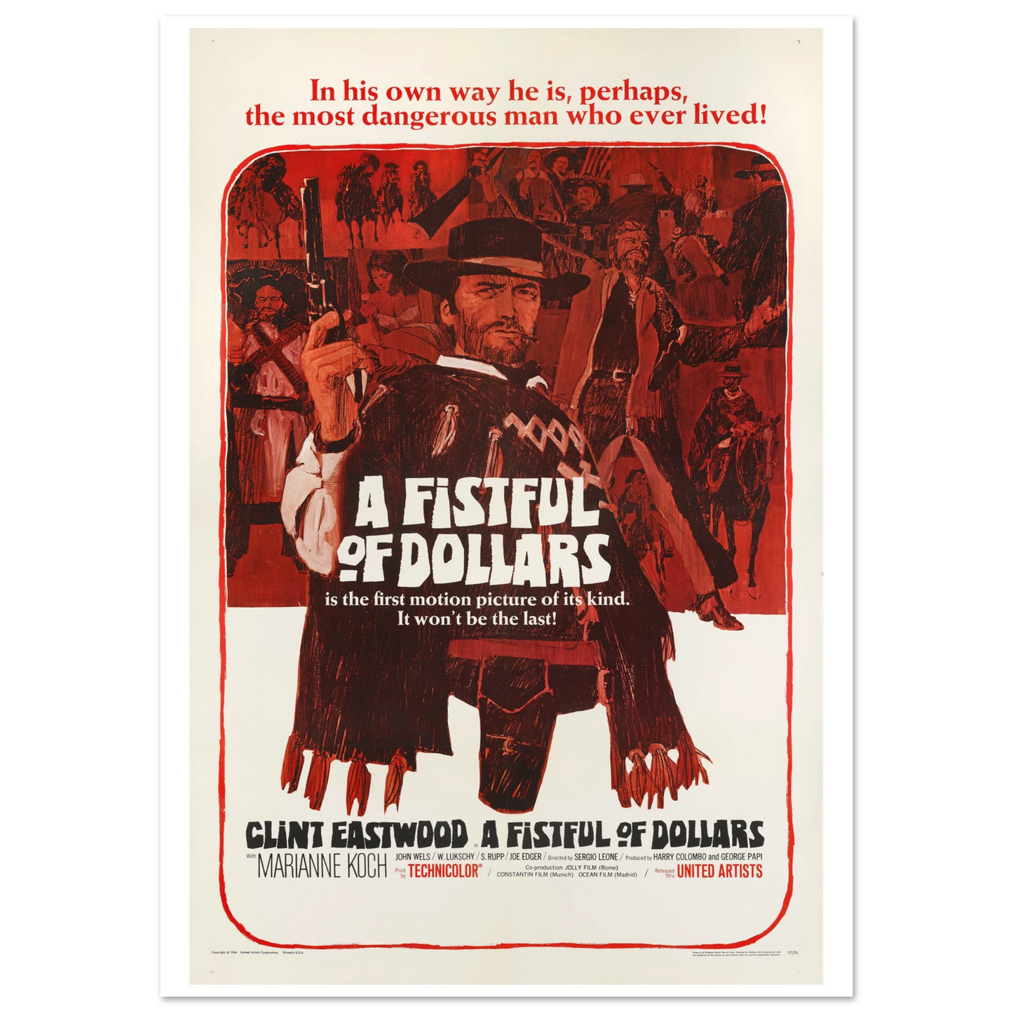 For A Fistful of Dollars Movie PosterA1 (59.4 x 84.1 cm)