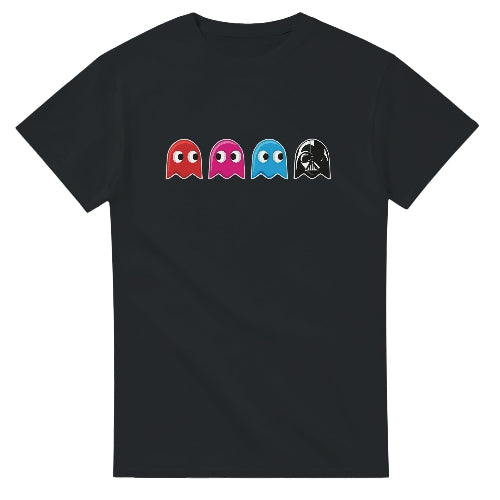 PacMan Ghost Darth Vader T-Shirt SciFi Video Game Mashup Tee