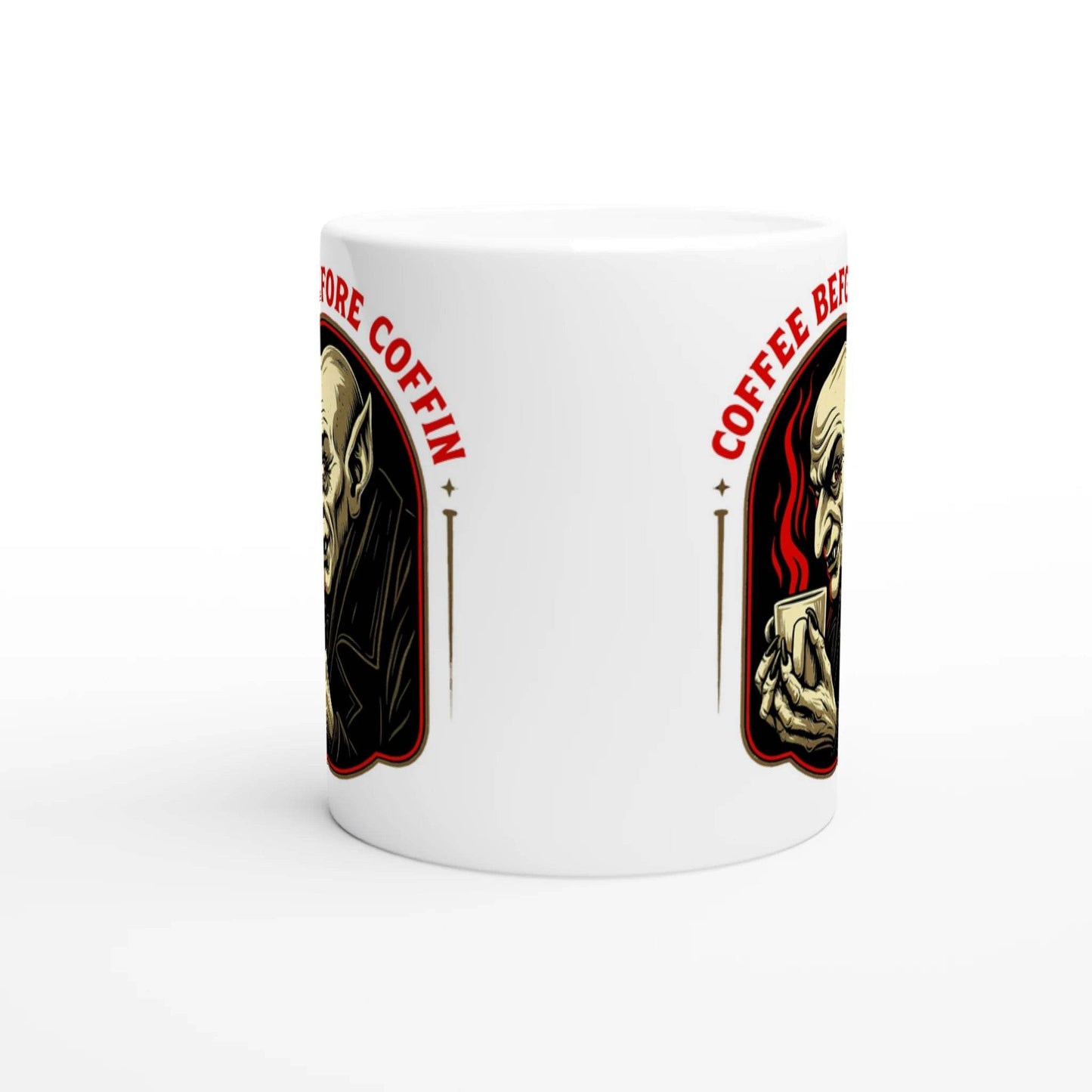 Vampire Coffee Lover Mug - Gothic Horror Art, Unique Spooky Gift, Dracula Fan Coffee Cup - 101SHIRTS