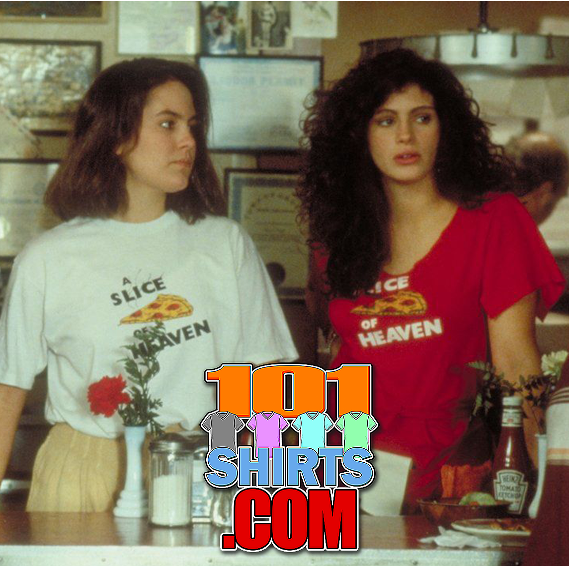 Mystic Pizza Movie A Slice Of Heaven Pizza Logo Julia Roberts Funny T-Shirt