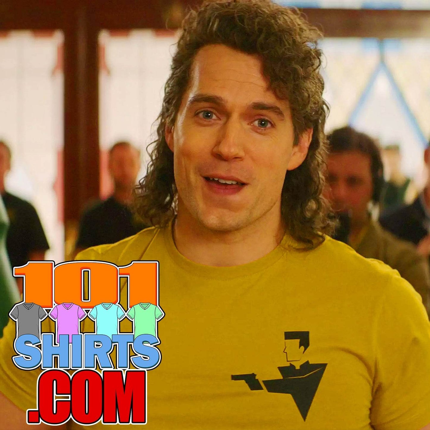 Argylle Movie Henry Cavill Spy Abstract Logo Yellow T-Shirt - 101SHIRTS