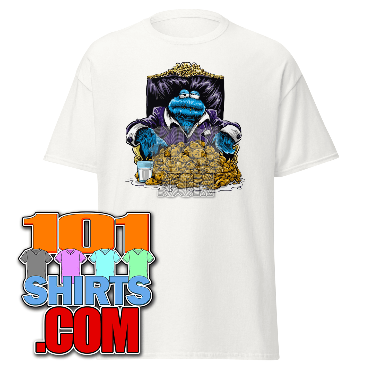Cookie Monster Sid Sesame Street Scarface Table Scene Parody Funny T-Shirt - 101SHIRTS