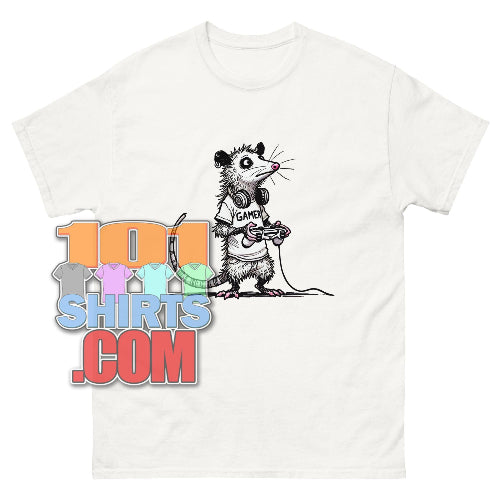 Opossum Gamer T-Shirt Funny Possum Tee Gaming Animal Gift