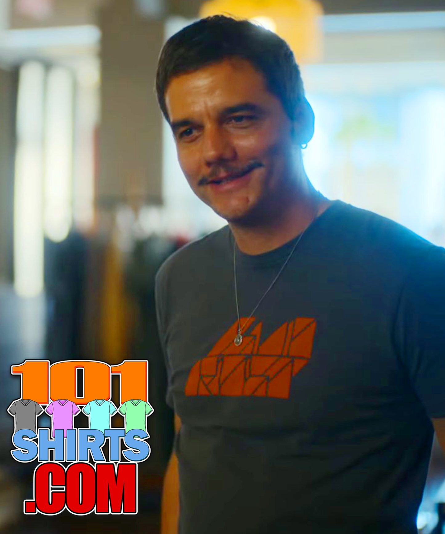 Orange abstract geometric Cubes and Lines Civil War Movie Joel Wagner Moura T-Shirt