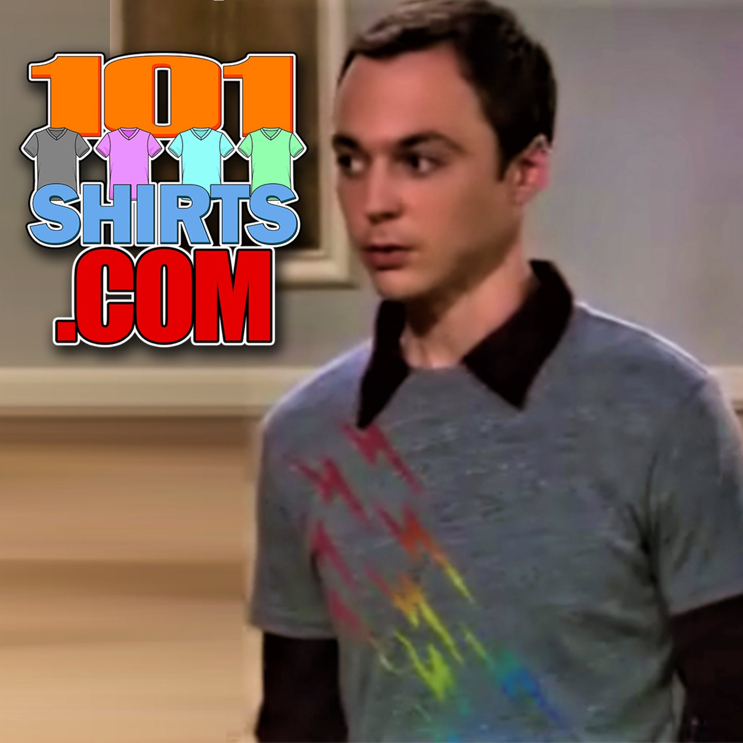 The Big Bang Theory Sheldon Cooper Rainbow Bolts T-Shirt