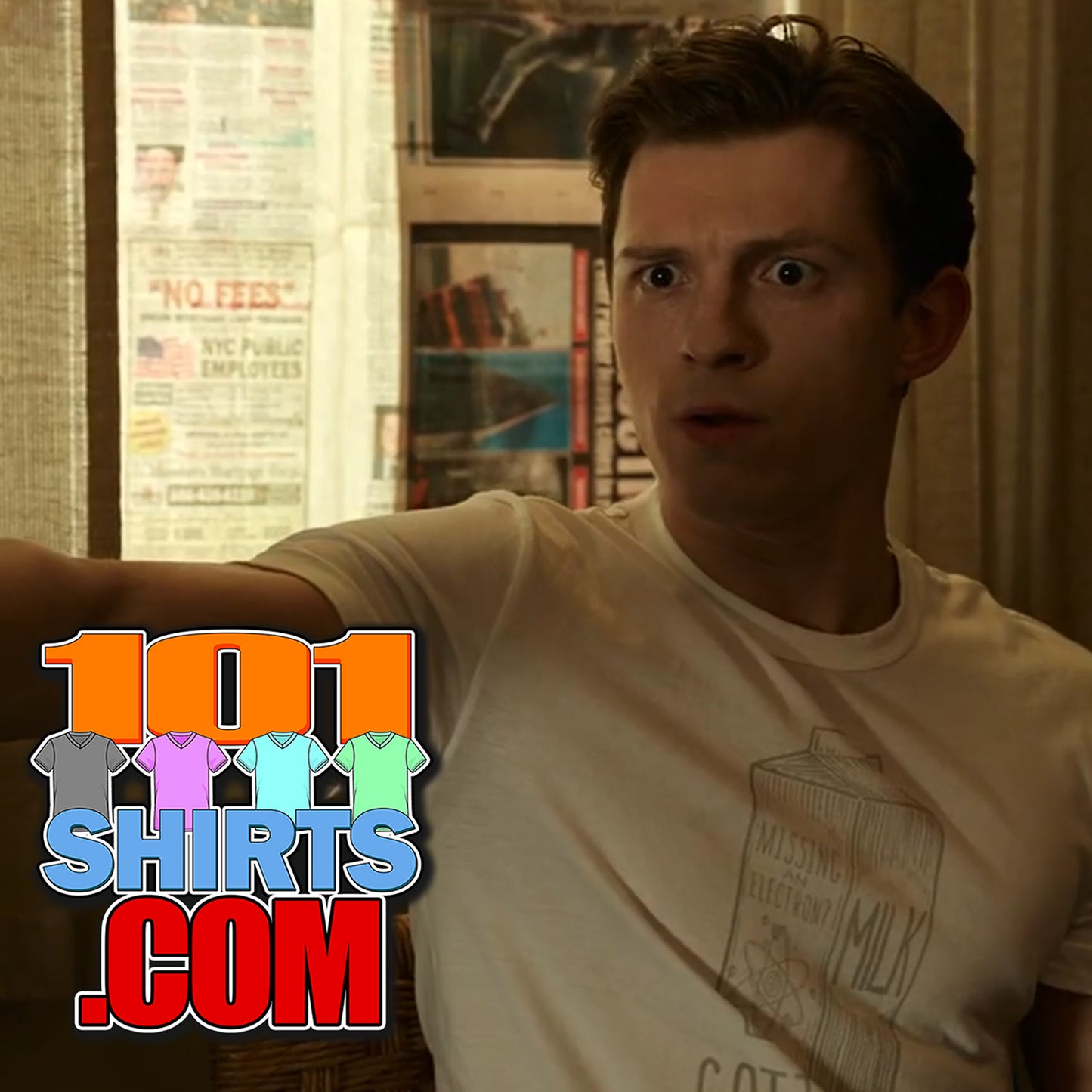 Spider-Man No Way Home Tom Holland Peter Parker Milk Missing a Electron Gotta Keep An Ion It T-Shirt