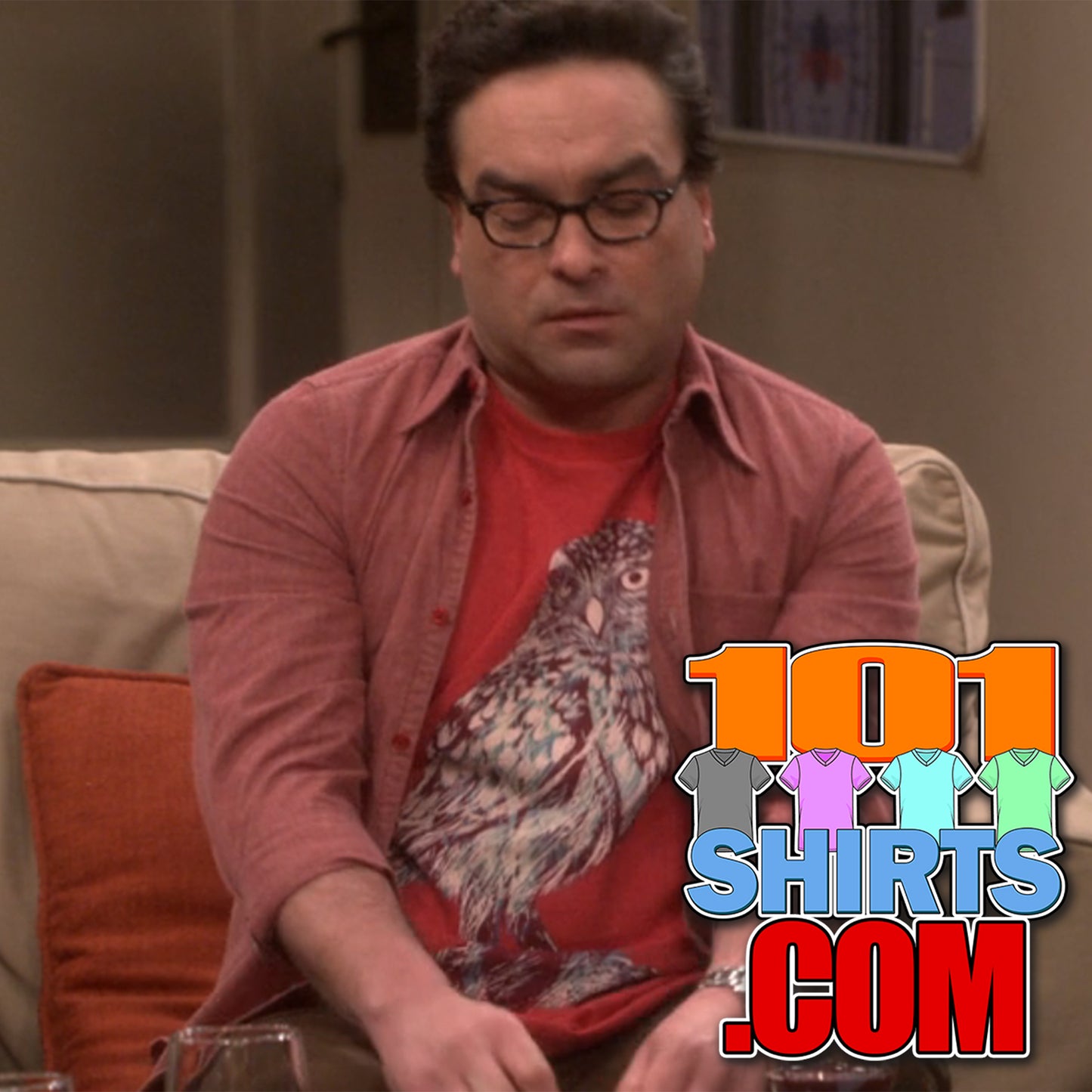 The Big Bang Theory Leonard Hofstadter Little Owl Red T-Shirt