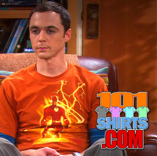 The Big Bang Theory Sheldon Cooper Tee The Flash Lightning Orange T-Shirt
