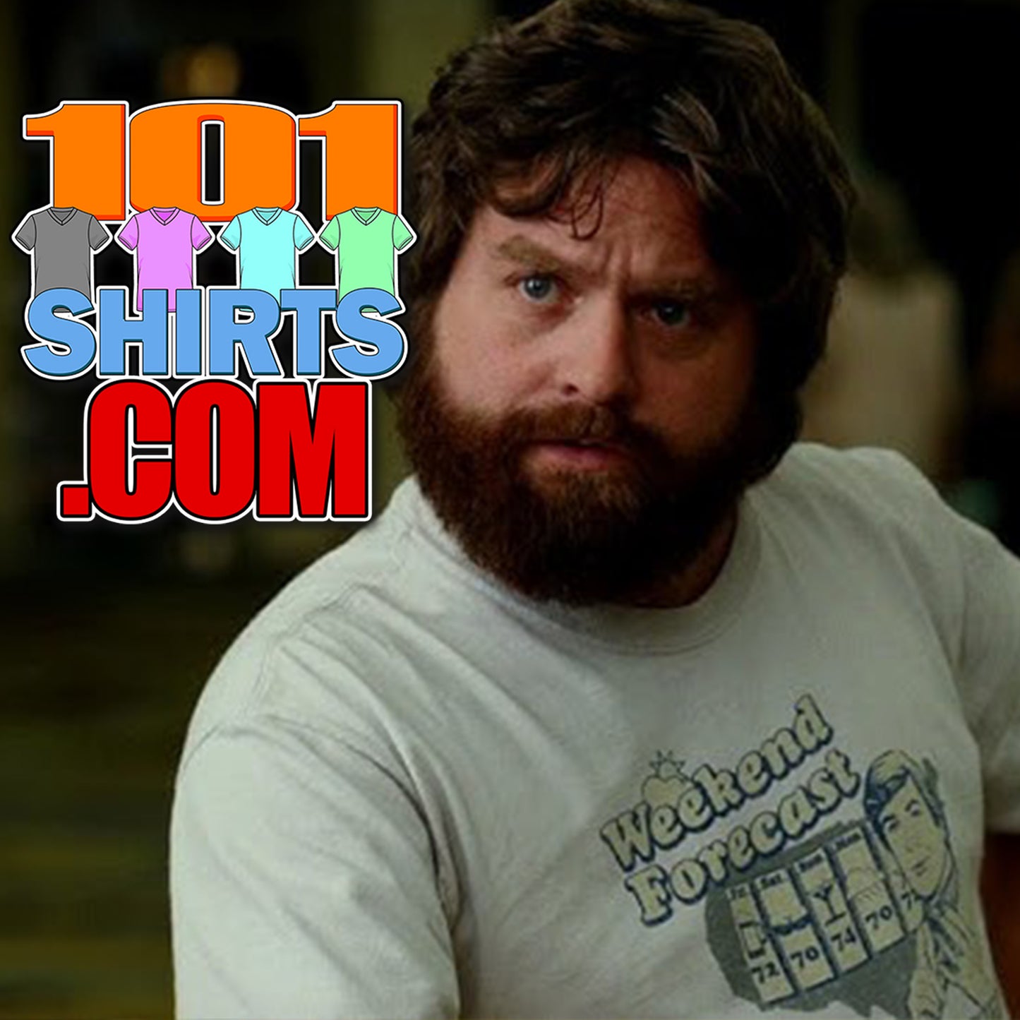The Hangover Movie Tee Alan Weekend Forecast Mostly Drunk Chance Horny T-Shirt