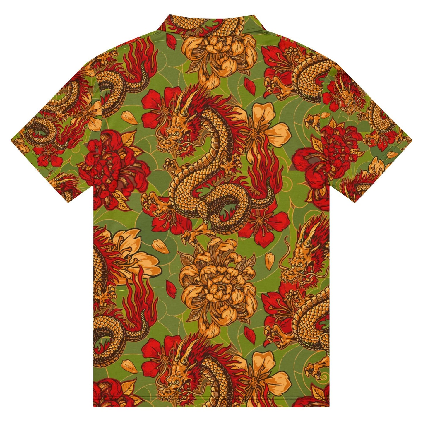 Chinese Dragon Graphic Pattern Men's Beach slim fit Polo Shirt - 101SHIRTS