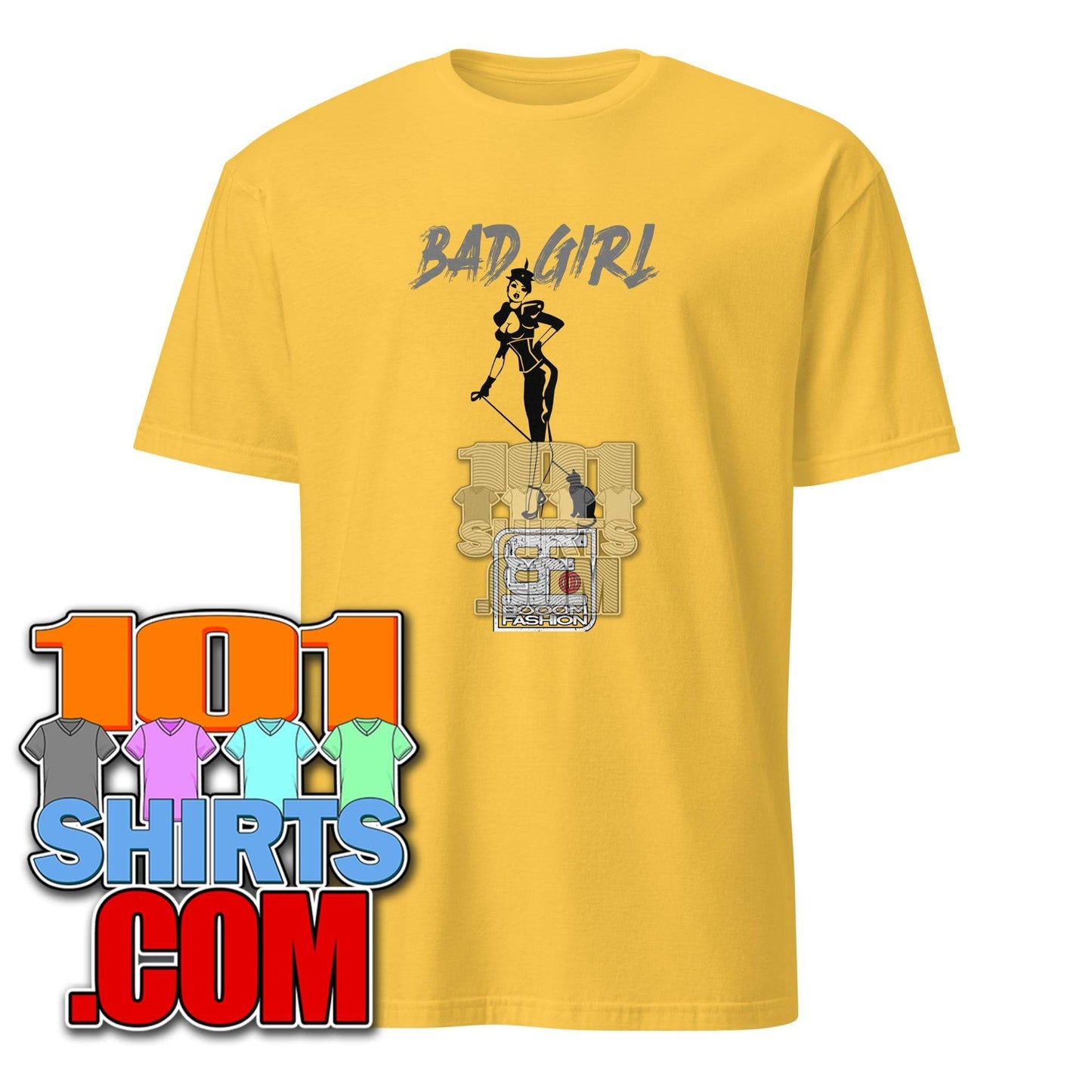 Bad Girl with Cat Vintage BDSM Bondage Fetish Kinky Cool Art Design Booomfashion Unisex T-Shirt - 101SHIRTS