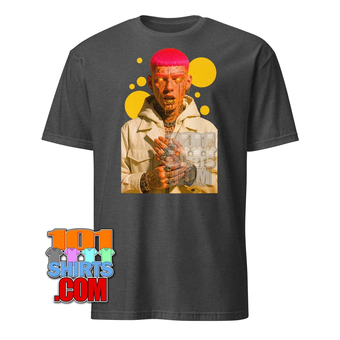 Unleash Your Inner Rebel Edgy Gold Tear & Tattoo Design T-Shirt - Unique Streetwear & Gift Idea Tee - 101SHIRTS