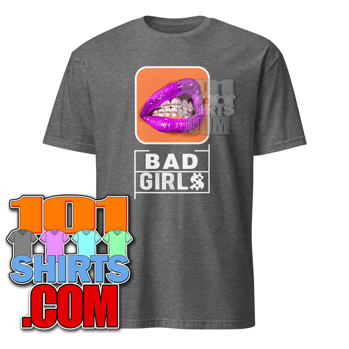 Bad Girls Woman Sexy purple Mouth Grills Graphic Art T-Shirt - 101SHIRTS