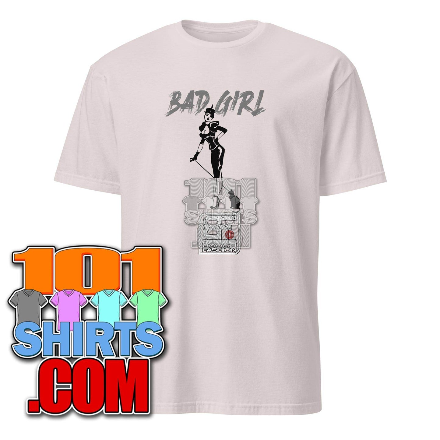 Bad Girl with Cat Vintage BDSM Bondage Fetish Kinky Cool Art Design Booomfashion Unisex T-Shirt - 101SHIRTS