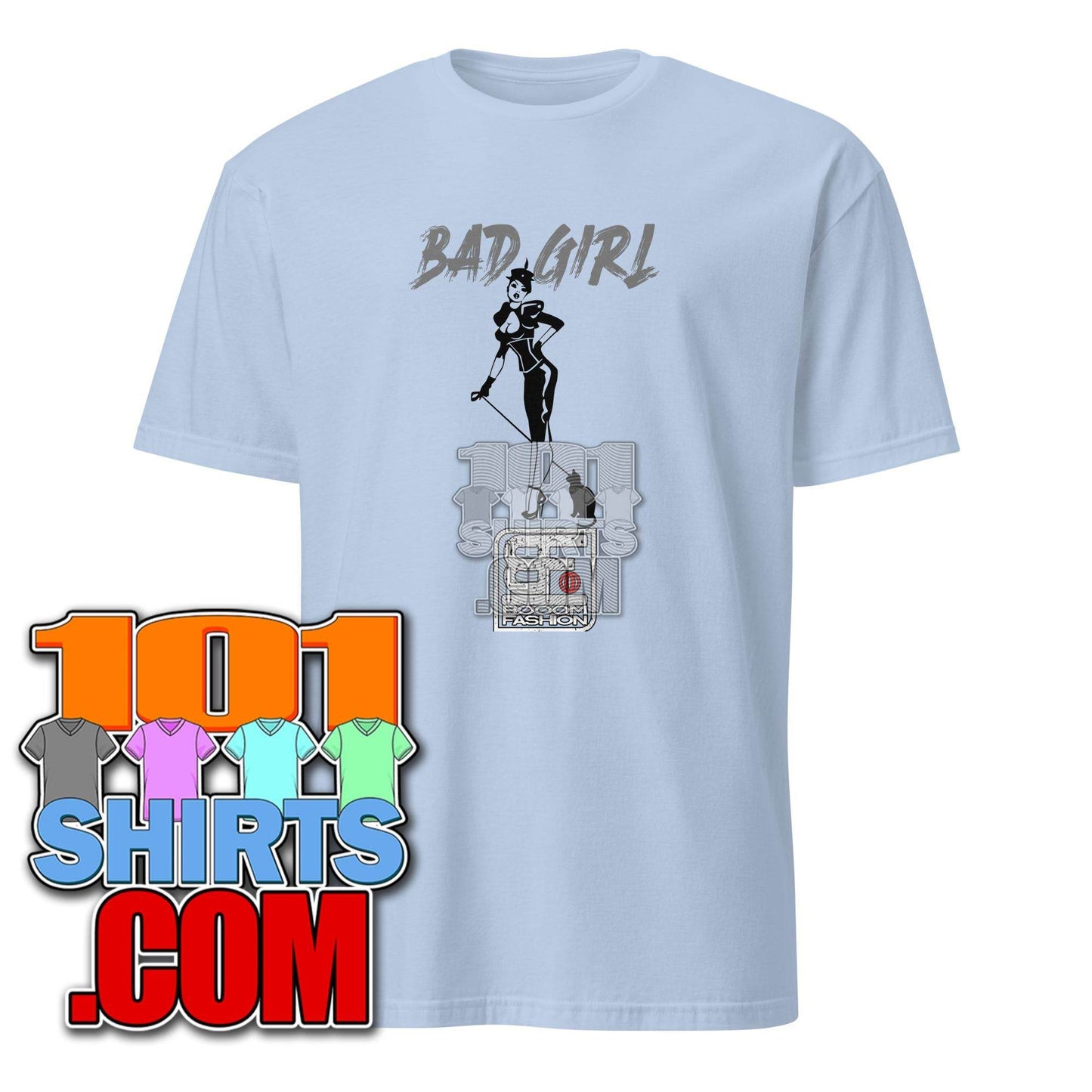 Bad Girl with Cat Vintage BDSM Bondage Fetish Kinky Cool Art Design Booomfashion Unisex T-Shirt - 101SHIRTS