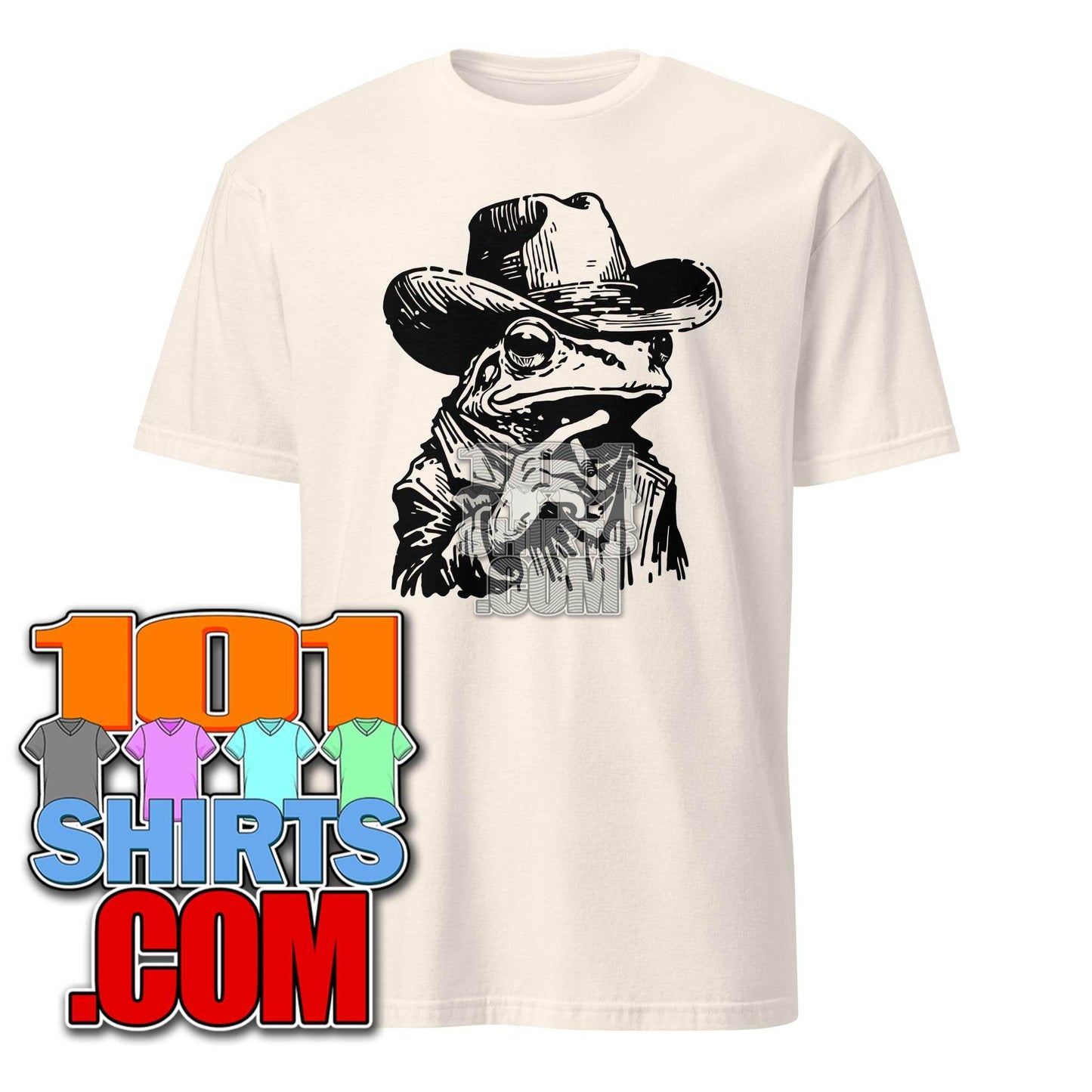Cowboy Smoking Frog Art Illustration Funny T-Shirt - 101SHIRTS