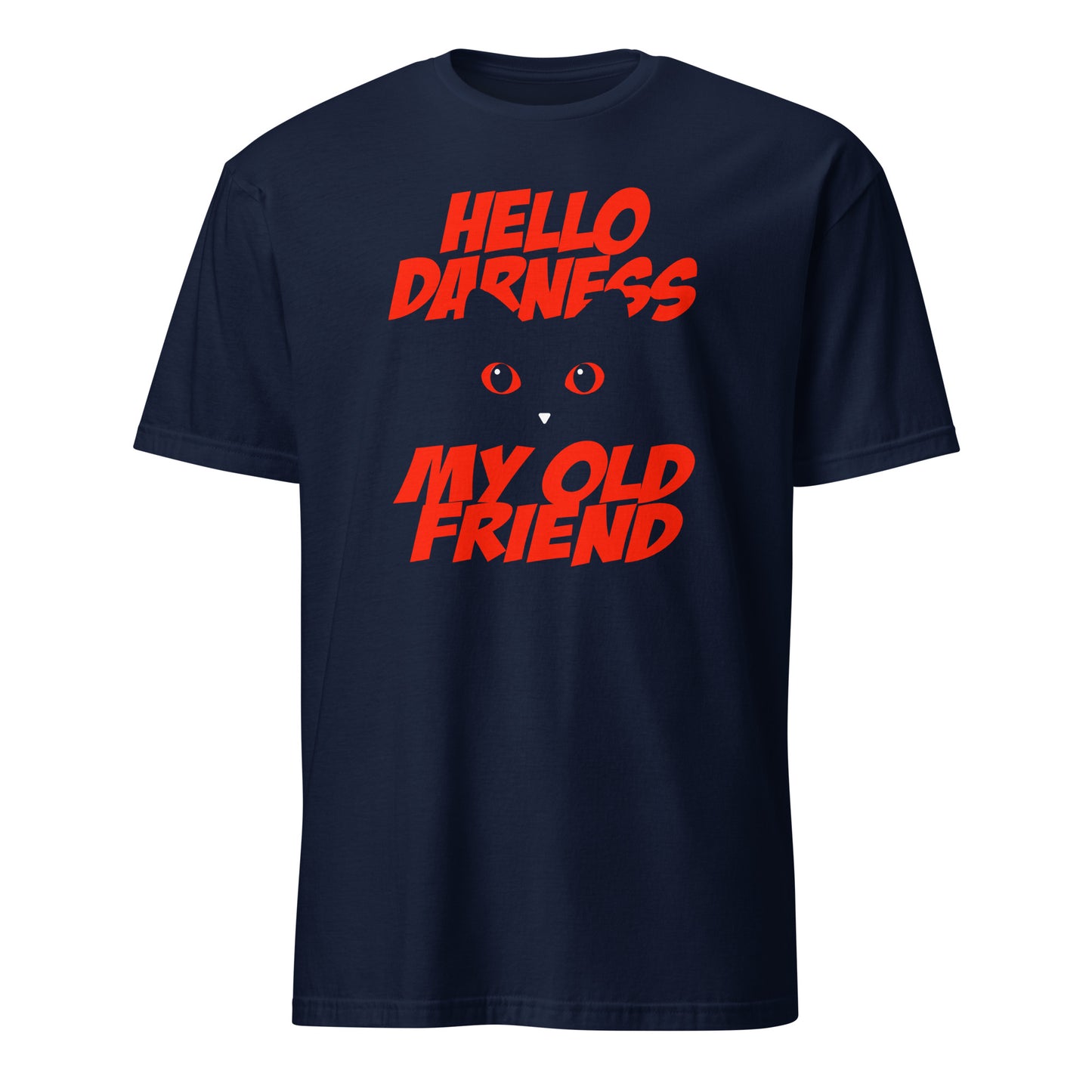 Cat Hello Darkness My Old Friend Black Cat T-Shirt
