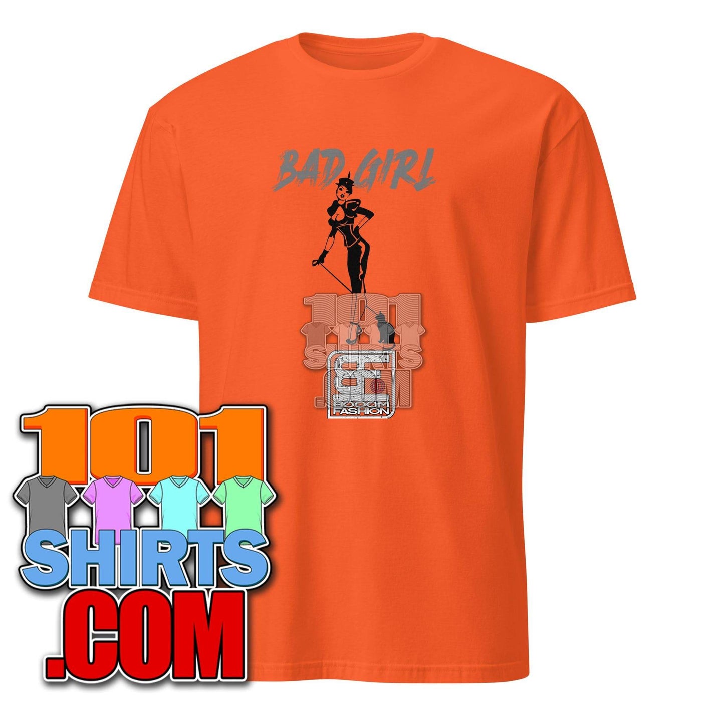 Bad Girl with Cat Vintage BDSM Bondage Fetish Kinky Cool Art Design Booomfashion Unisex T-Shirt - 101SHIRTS