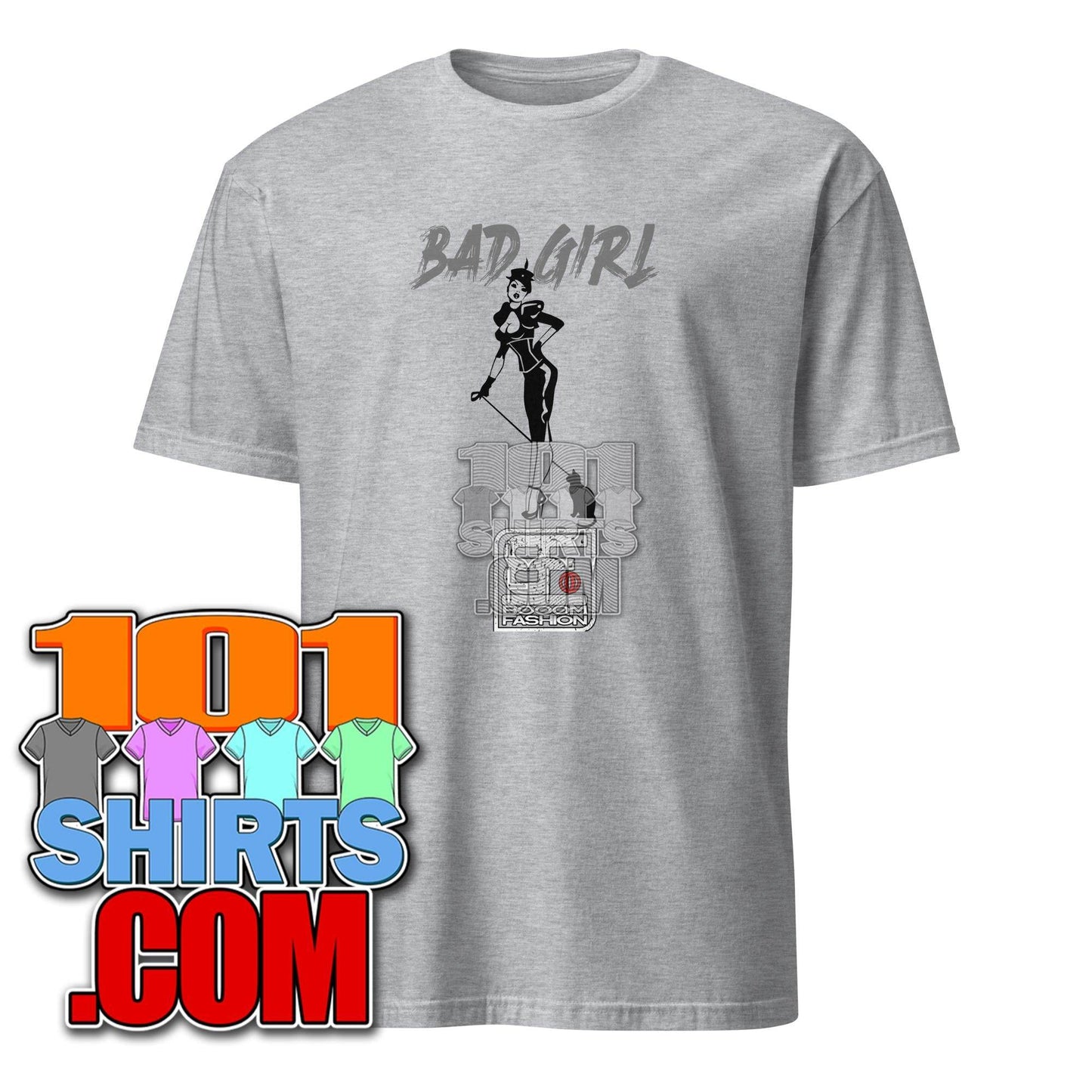 Bad Girl with Cat Vintage BDSM Bondage Fetish Kinky Cool Art Design Booomfashion Unisex T-Shirt - 101SHIRTS