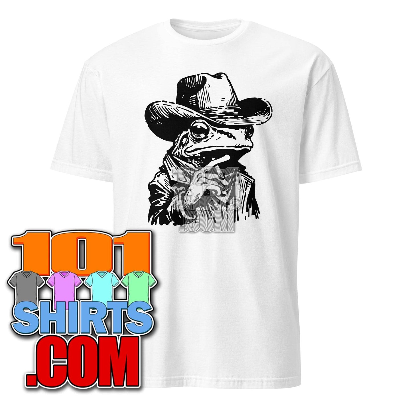 Cowboy Smoking Frog Art Illustration Funny T-Shirt - 101SHIRTS