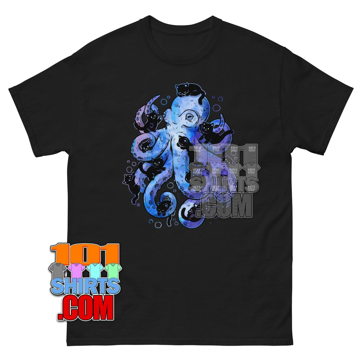 Cute Octopus with Cats T-Shirt - Whimsical Sea Life Tee