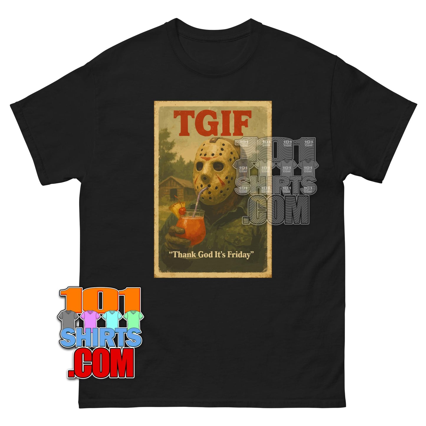 Jason Voorhees TGIF Funny Horror T-Shirt Friday the 13th Tee