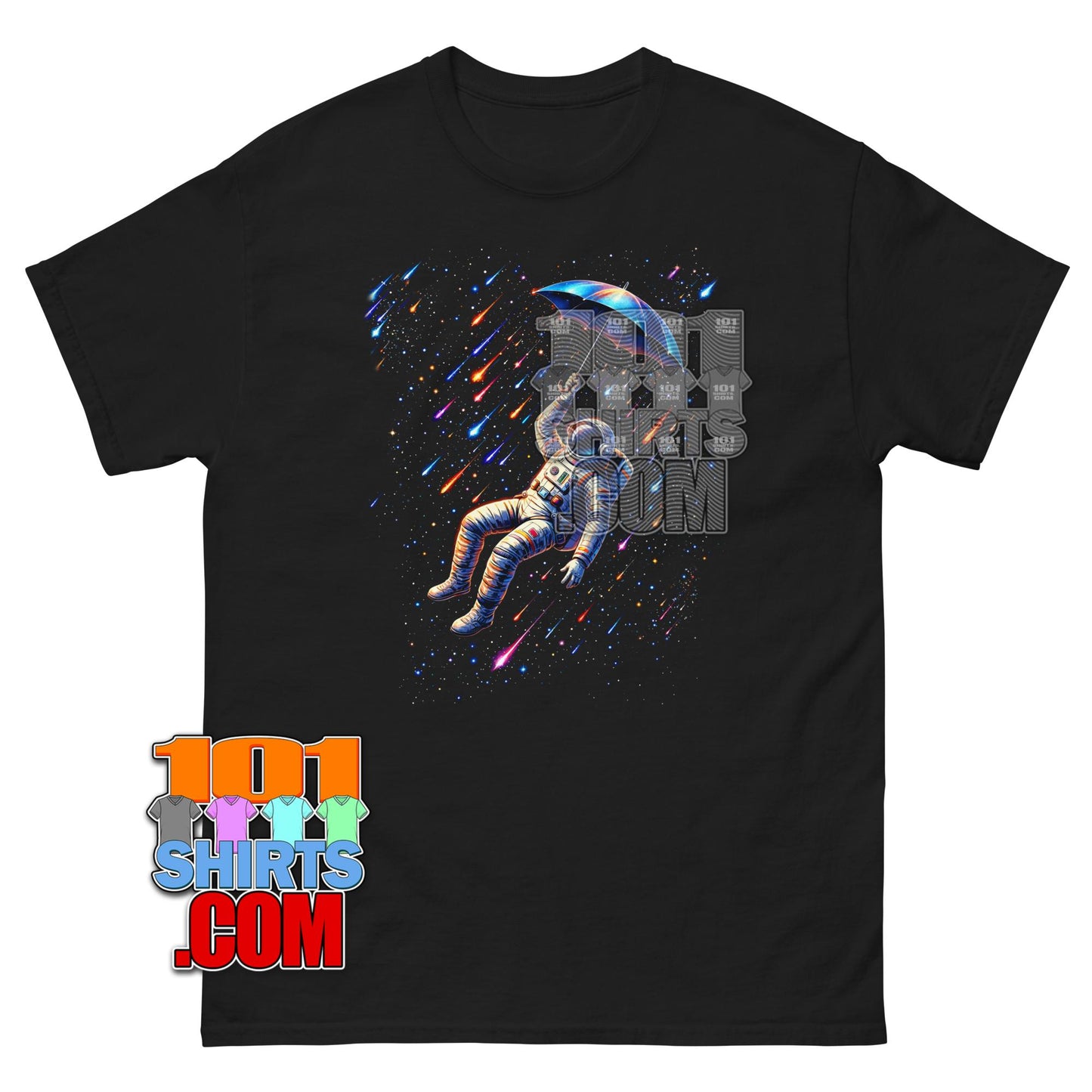 Astronaut Umbrella Meteor Shower Space T-Shirt