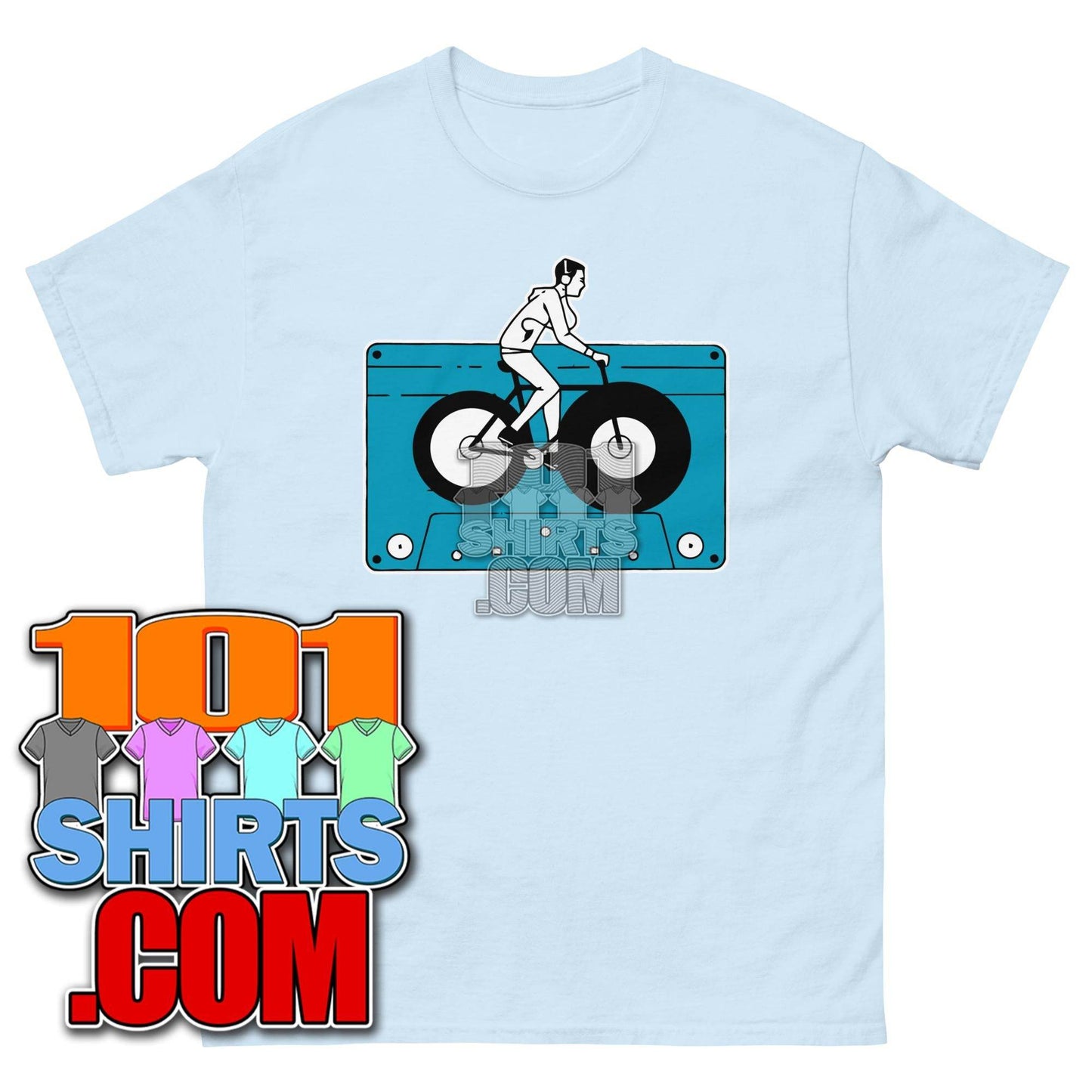 Audio Cassette Tape Retro VINTAGE MUSIC Mixtape Bicycle Biking Biker 70S 80S 90S T-Shirt - 101SHIRTS