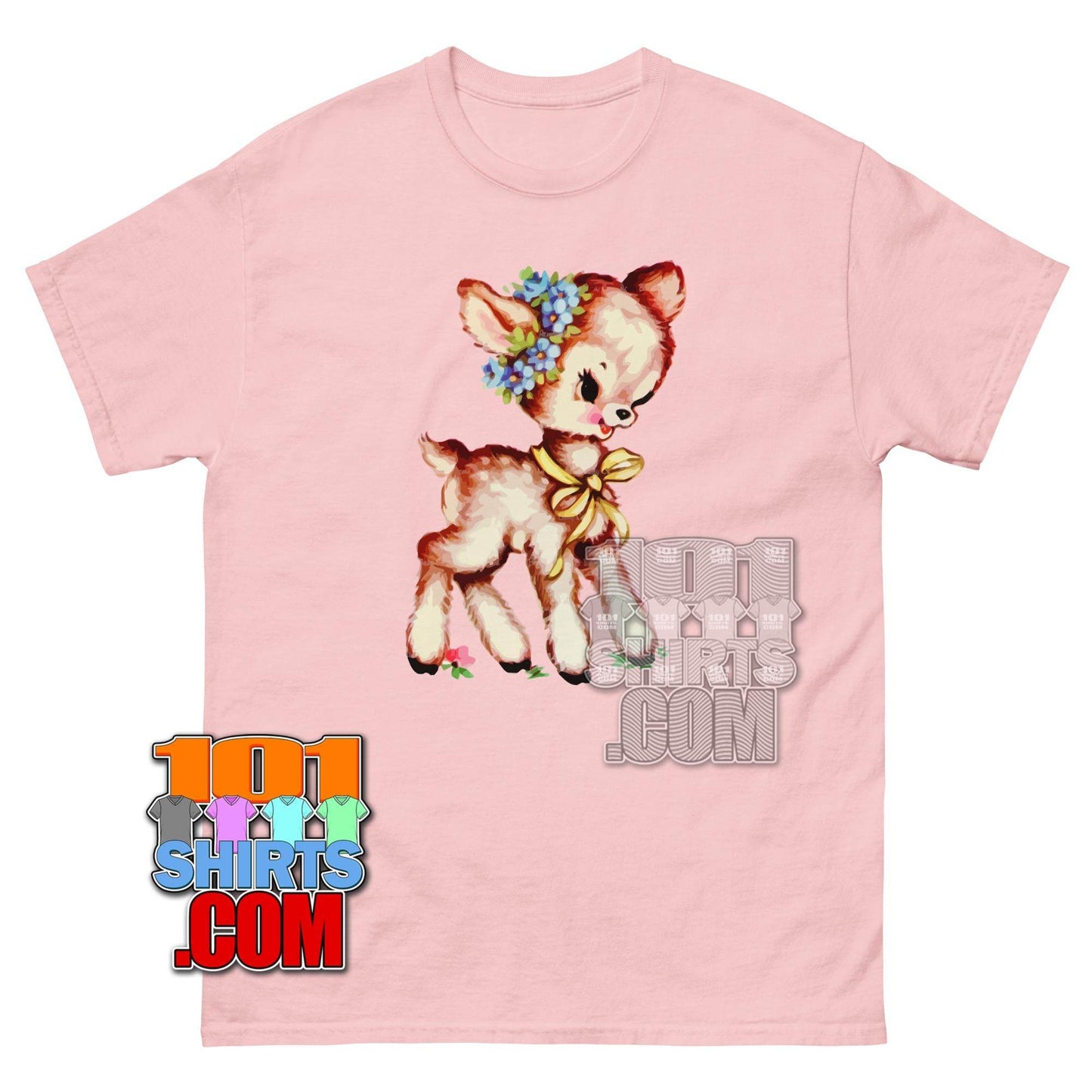Cute Retro Fawn T-Shirt | Vintage Deer & Flowers Tee | Adorable Animal Gift - 101SHIRTS
