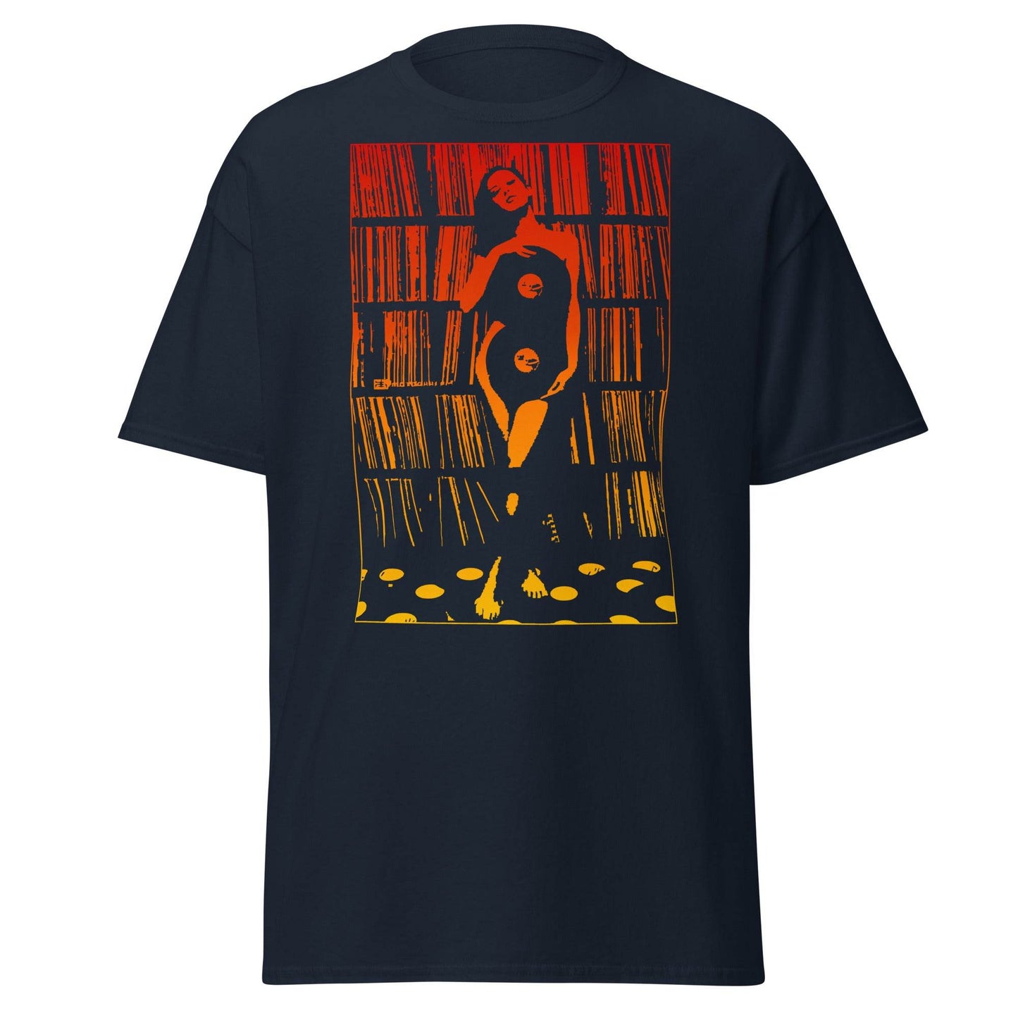 Vinyl Turntable Dj Collection Sexy Women Art Print Graphic Vintage T-Shirt - 101SHIRTS