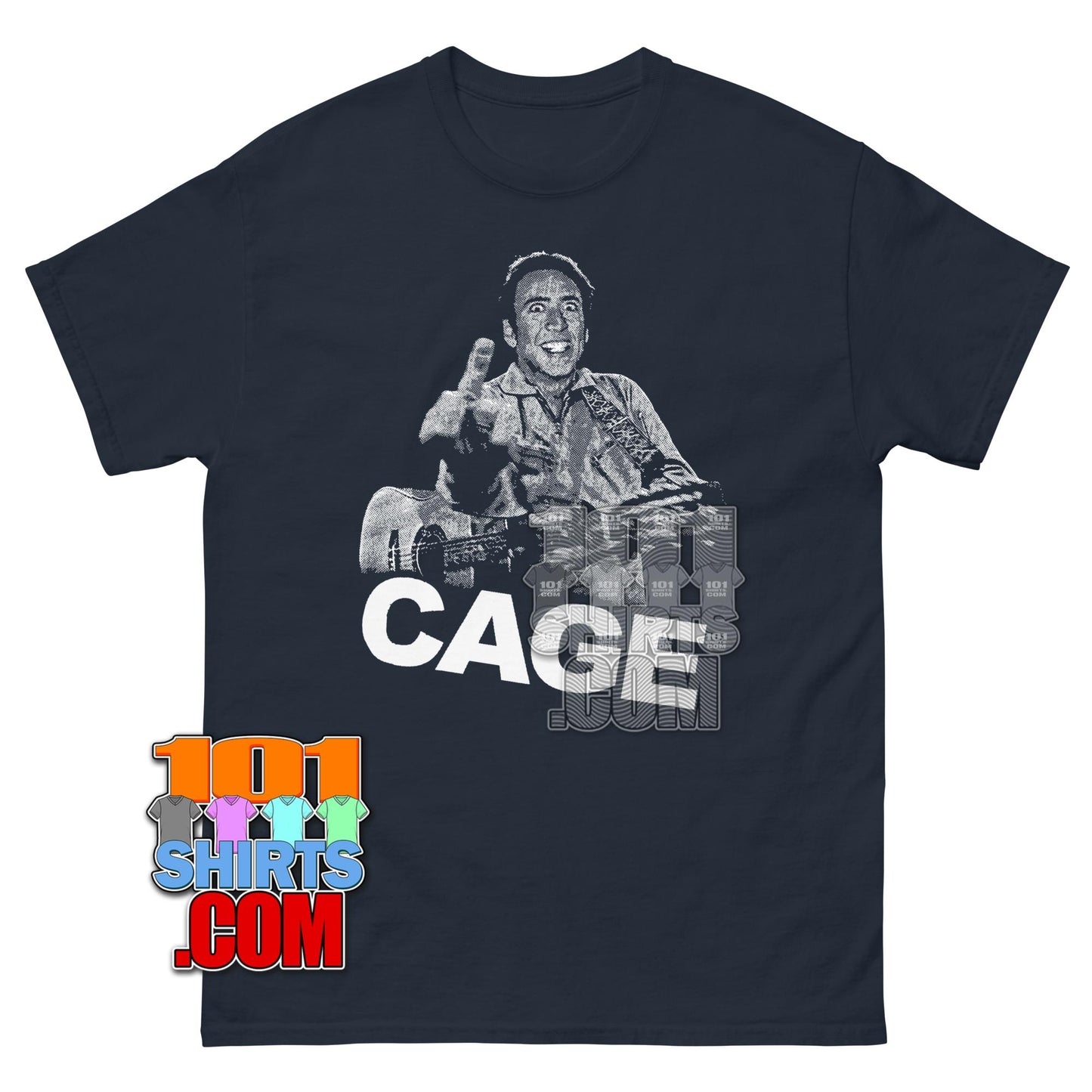 Nicolas Cage Vintage Punk Guitar Graphic Tee - Retro Movie Meme T-Shirt