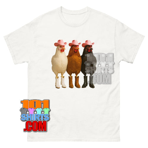 Cowboy Chicken T-Shirt Western Farm Animal Tee Funny Ranch Gift
