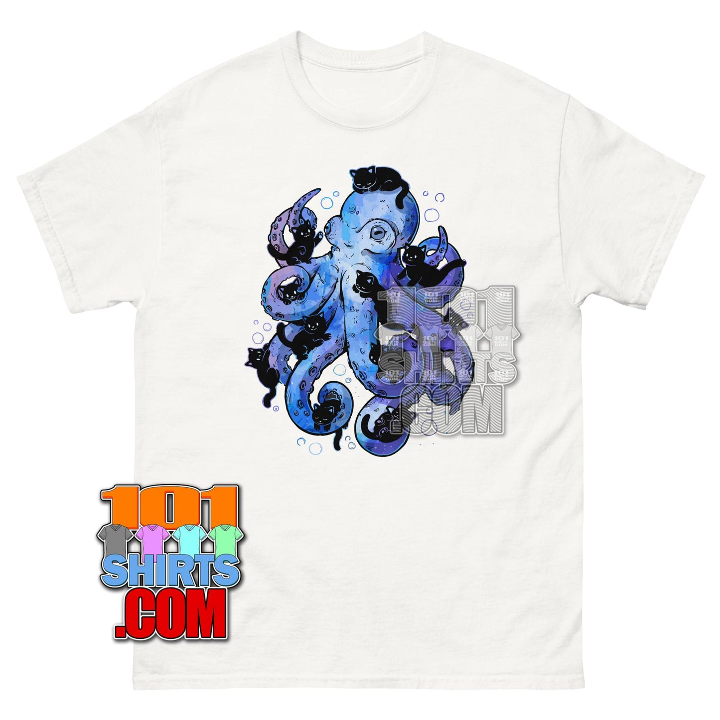 Cute Octopus with Cats T-Shirt - Whimsical Sea Life Tee