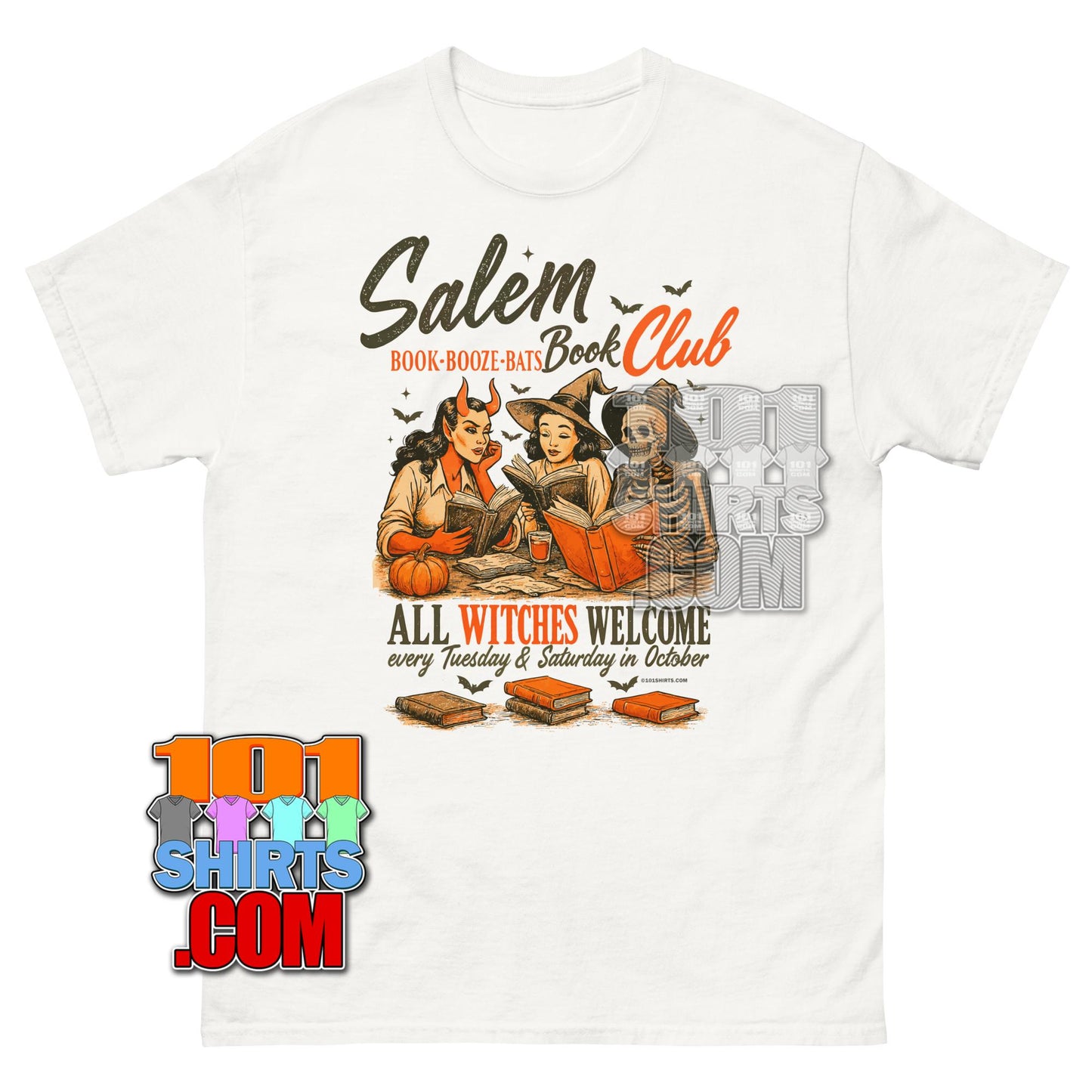 Salem Book Club T-Shirt Witchy Halloween Reading Fun