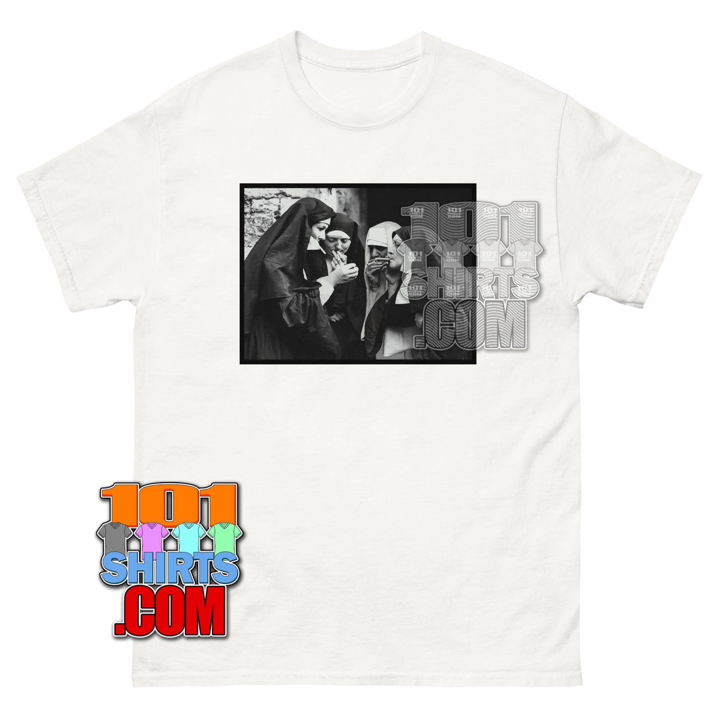 Nuns Smoking Funny Vintage Gift Tee T-Shirt