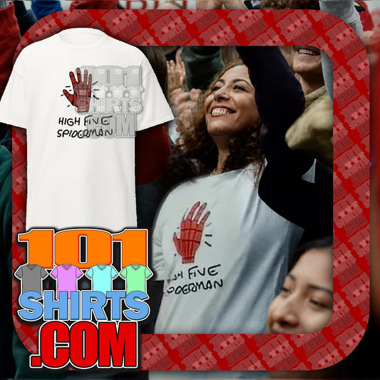 High Five Spiderman T-Shirt Graphic Print by 101shirts