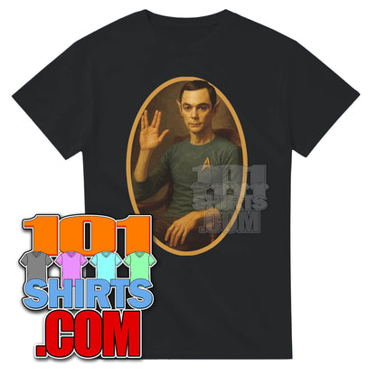 Sheldon Cooper in Star Trek Spock Costume T-Shirt  The Big Bang Theory TV Show Crossover  Funny Tee