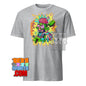 Gray cheugy meme t-shirt featuring colorful cartoon brain and skeleton graphic by 101SHIRTS