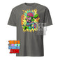 Gray 101SHIRTS cheugy meme t-shirt with colorful quirky brain and creature graphic design