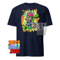 101SHIRTS navy cheugy meme t-shirt featuring a colorful zombie brain explosion graphic