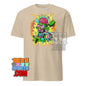 Beige cheugy meme t-shirt with colorful, cartoonish brain and eye graphic from 101SHIRTS