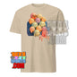 Beige kawaii character t-shirt from 101SHIRTS featuring cute pastel creatures watching TV on a blue couch