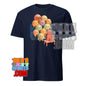 101SHIRTS kawaii character t-shirt with colorful cute round characters sitting on a couch watching TV