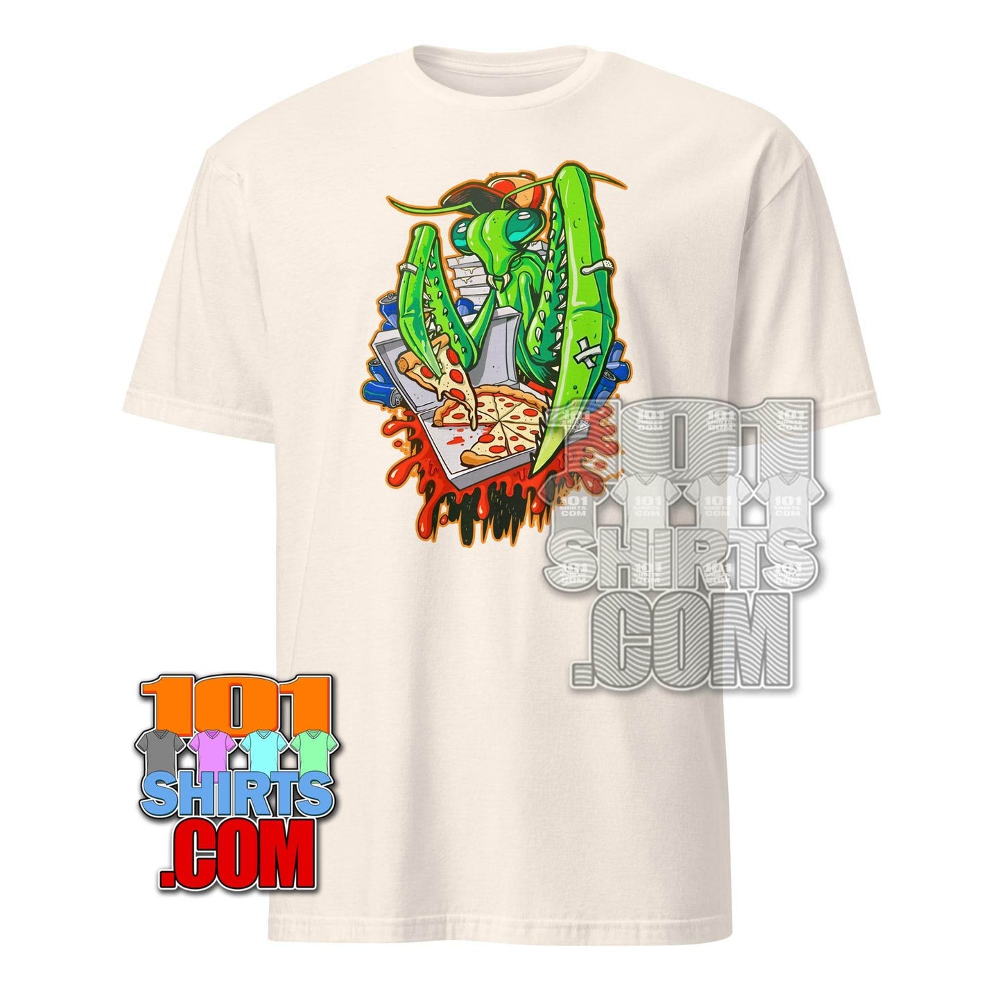 101SHIRTS Mantis Pizza T-Shirt Fun Graphic Tee - 101SHIRTS
