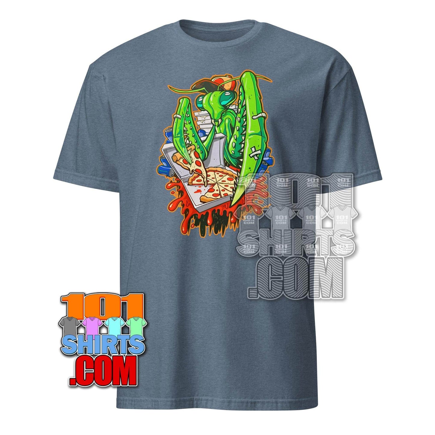 101SHIRTS Mantis Pizza T-Shirt Fun Graphic Tee - 101SHIRTS