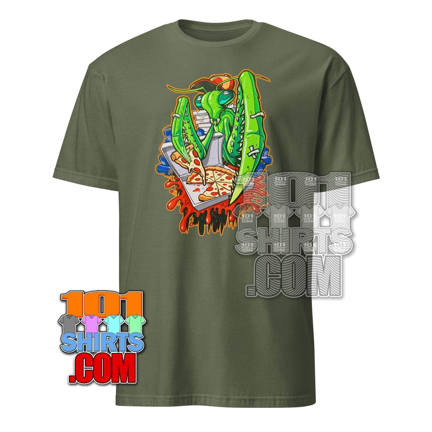 101SHIRTS Mantis Pizza T-Shirt Fun Graphic Tee - 101SHIRTS